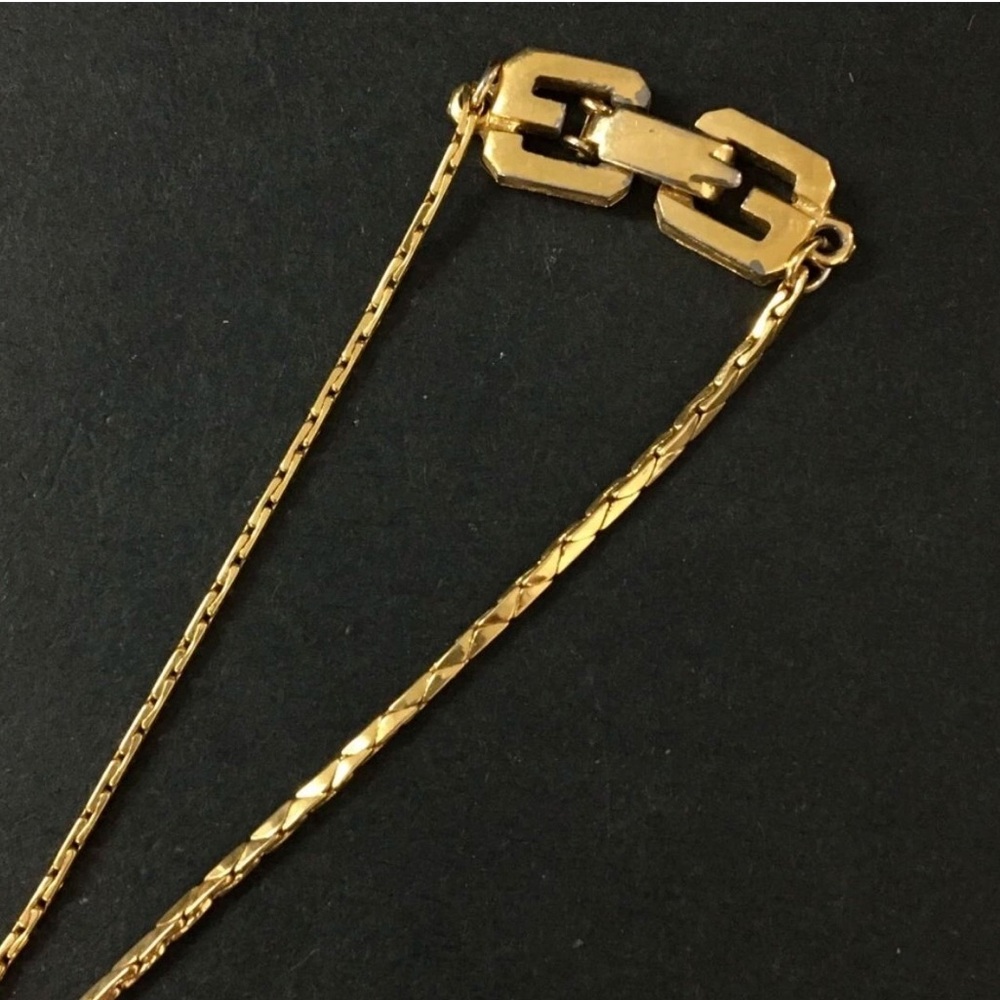 GIVENCHY Vintage 80s GG Logo Gold & Black Necklace VTG 1980 RARE - Picture 6 of 10